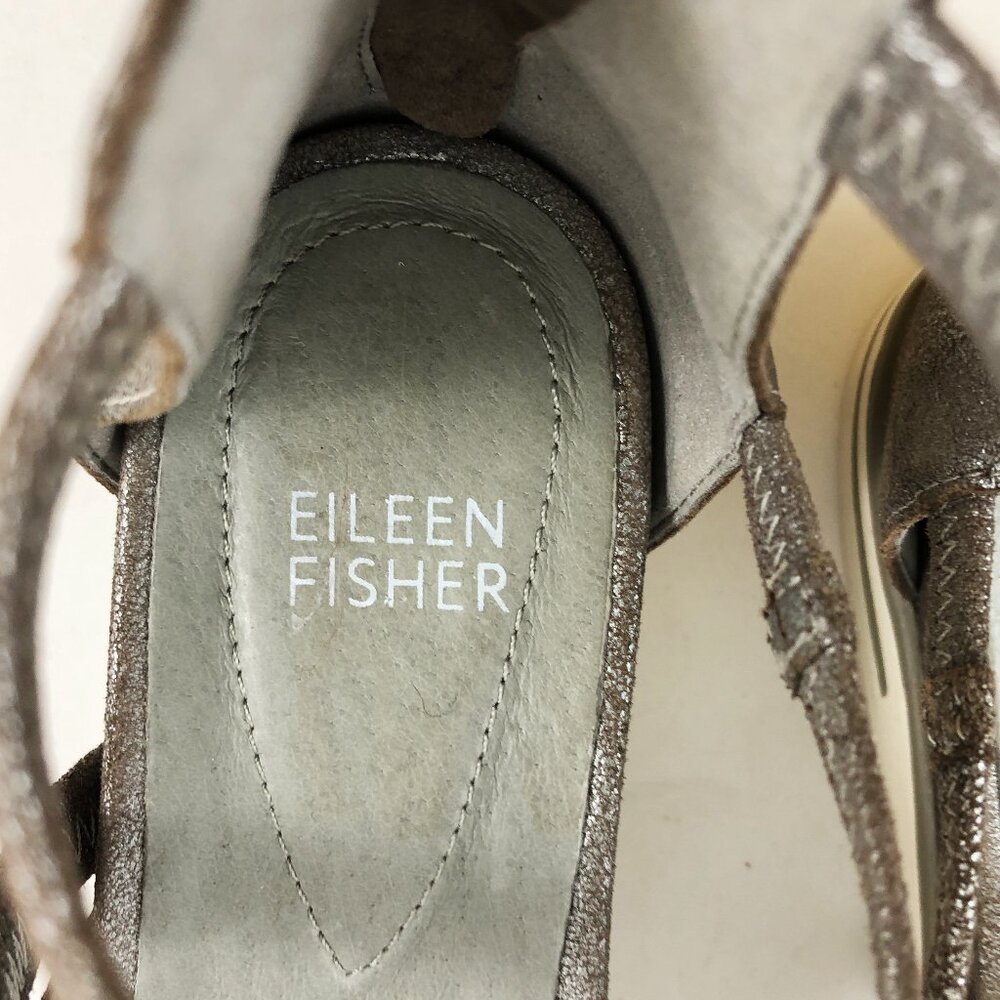 EILEEN FISHER Skip Strappy Sandal in Mica Suede 7 - Picture 9 of 10